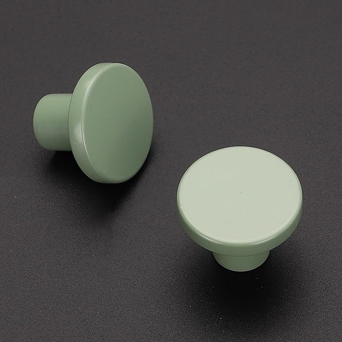 Ravinte 5 Pack Cabinet Knobs Light Green Kitchen Cabinet Knobs Round Dresser Drawer Pulls Closet Door Pulls 1-1/5 Inch