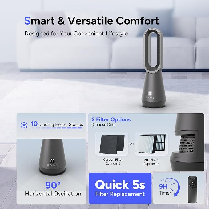 2-in-1 Bladeless Tower Fan - Image 6