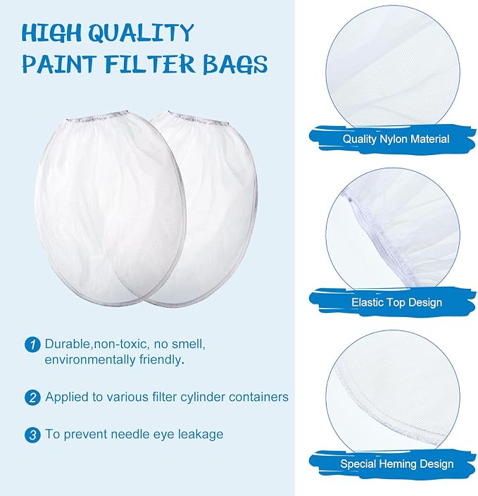 Paint Strainer Bags White Fine Mesh Filters Bag Bucket Elastic Opening Strainer - Image 4