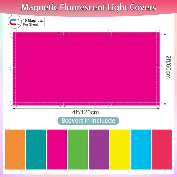 8pcs Magnetic Fluorescent Light Covers - Image 2