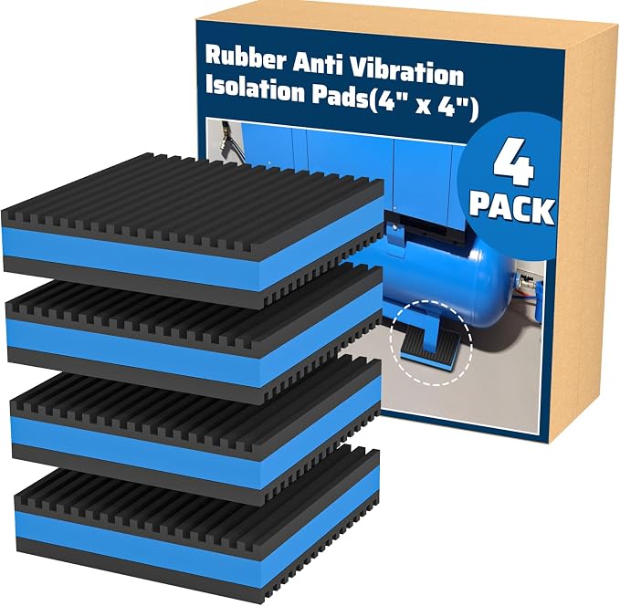 4 Pack Rubber Anti Vibration Pads 4" X 4" X 7/8", Heavy Duty EVA Vibration by Pearwow