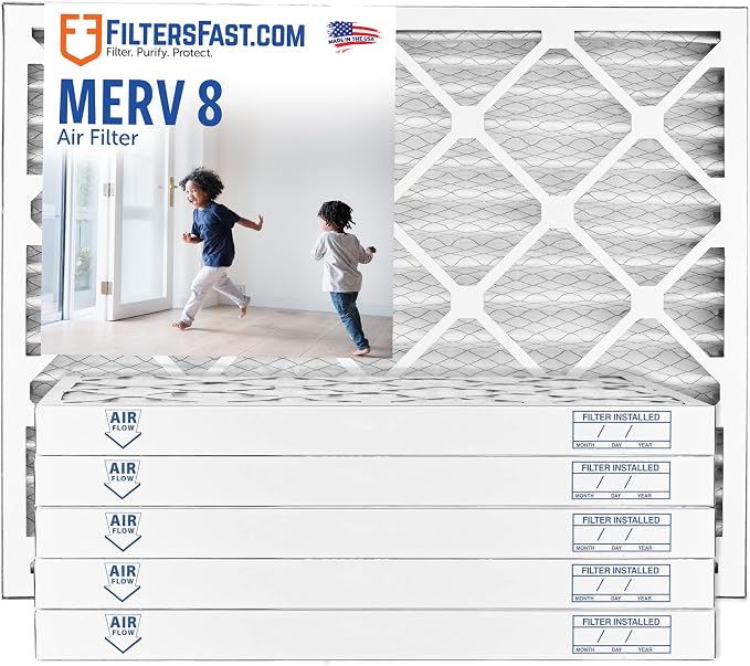 Filters Fast 16x25x2 Pleated Air Filter Merv 8, 2” AC Furnace Air Filters by FiltersFast
