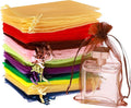 100PCS 4X4.72" Mixed Color Satin Drawstring Organza Pouch Gift Bags for Wedding, Party, Jewelry, Christmas, Festival, Bathroom Soaps, Makeup
