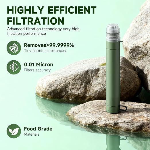 4 Pack Water Filter Straw, Portable Personal Water Filtration System, Compact - Image 2