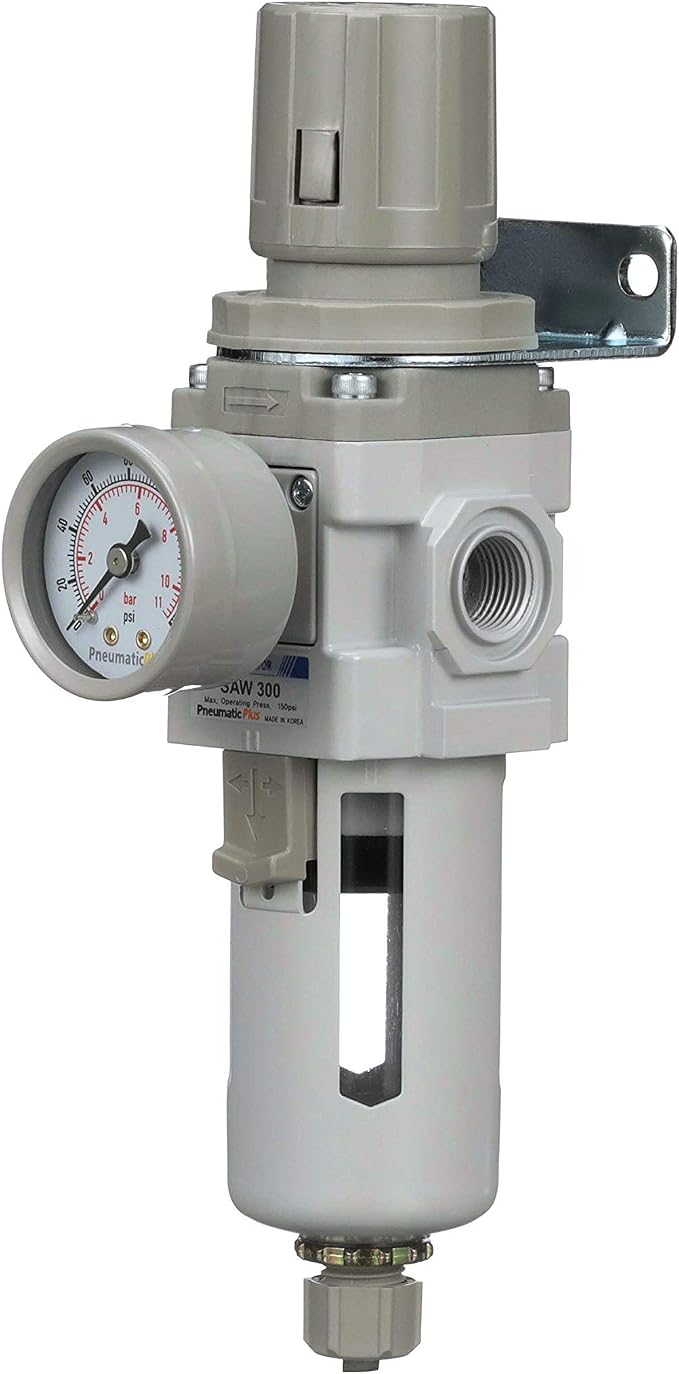 PneumaticPlus SAW300-N03BG Compressed Air Filter Regulator Piggyback Combo 3/8" - Image 3