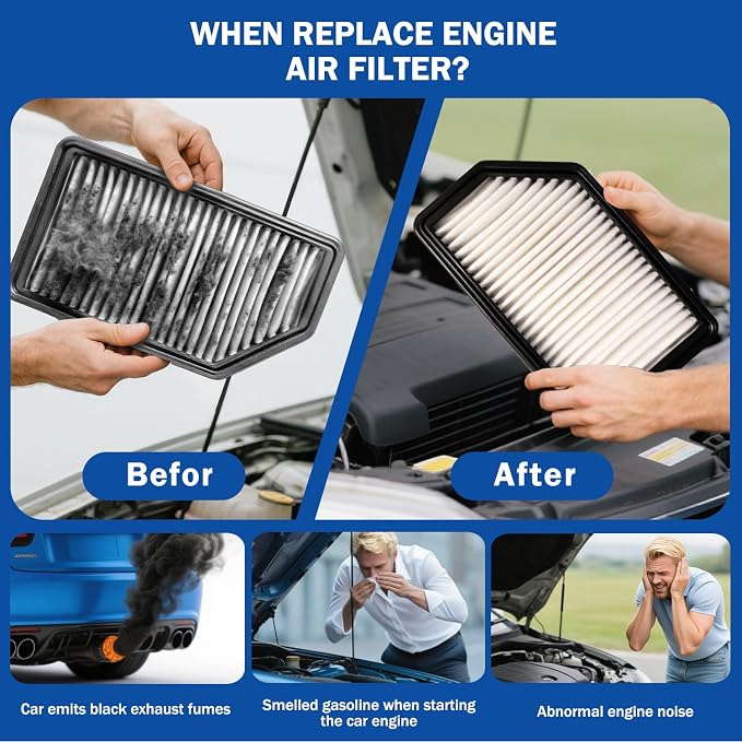 1pc Cabin & 1pc Engine Air Filter Kit Accessories - Image 6