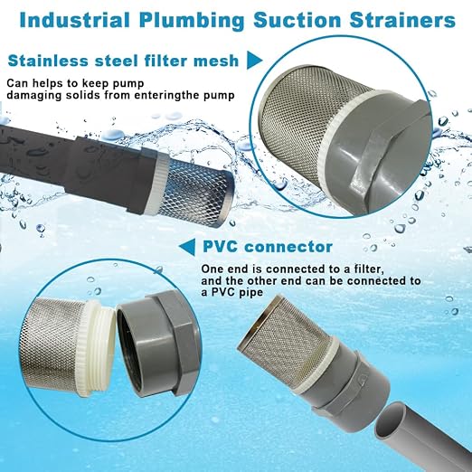 1 inch Stainless Steel Filter Cover Connected to 1 inch/DN25 Grey PVC Filter - Image 4