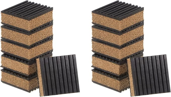 uxcell 12pcs Ribbed Anti-Vibration Isolation Rubber Pads 2" Length x 7/8" Thick by uxcell