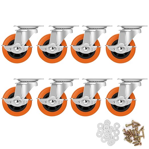 3 Inch Caster Wheels, Casters Set of 8, Heavy Duty Caster by BOSGEOT