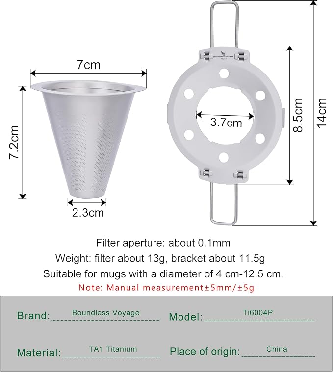 iBasingo Titanium Coffee Filter Pour Over Coffee Dripper - Image 2
