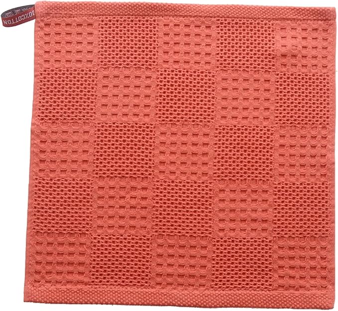 Waffle Weave Cotton Washing Cloth Ultra Soft and Absorbent Washcloths for Bathroom Kitchen and Gym Natural Cotton (1, Red)