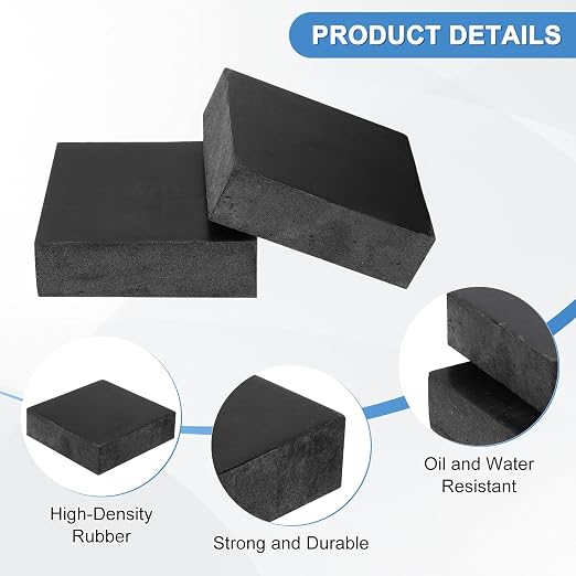 M METERXITY 4-Pack Rubber Anti Vibration Pads 3.9" Non-Slip Square Vibration - Image 2
