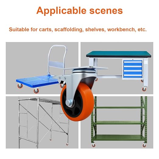 6 Pcs 4 Inch Heavy Duty Casters, - Image 6