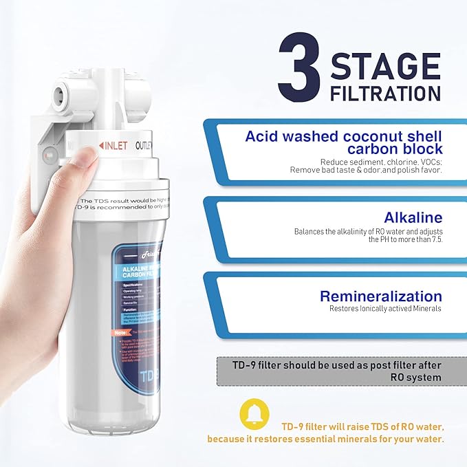 Frizzlife TD-9 Alkaline Remineralization Under Sink Inline Water Filter - Image 3