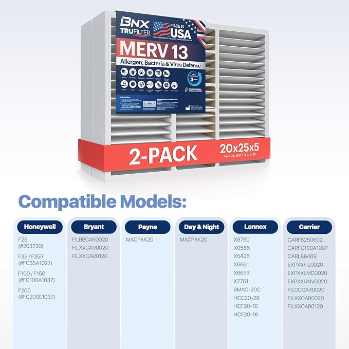 BNX TruFilter 20x25x5 MERV 13 Air Filter - Image 4