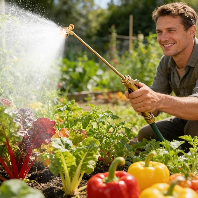Hose Nozzle, Heavy Duty High Pressure Adjustable, Garden Spray Nozzle Hose Attachment for Plant Watering, Seedling Cultivation, Flower Care, Pet Showering, Irrigation, Lawn