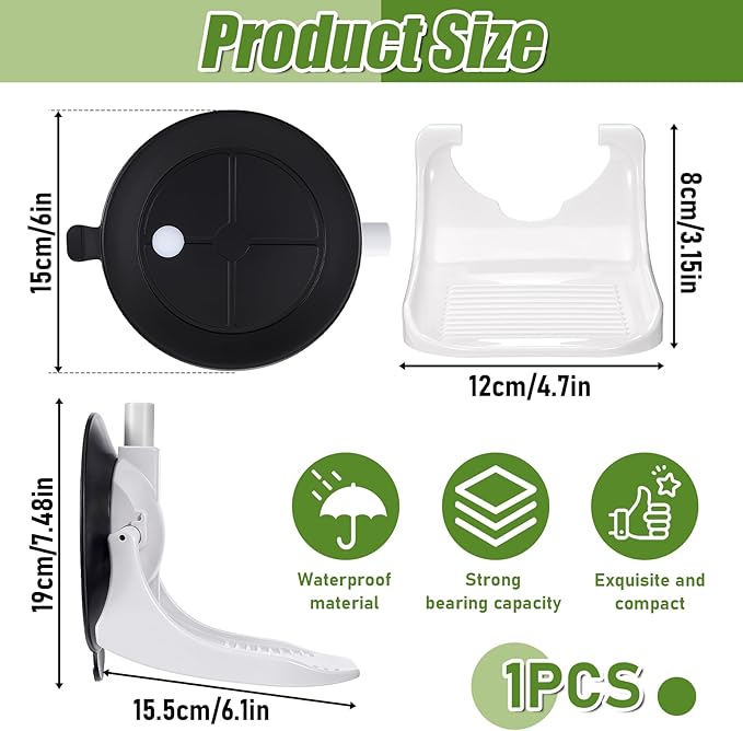 Shower Foot Rest for Shaving Legs Foldable Pedicure Stand with Powerful Suction Cup Reusable Non-Slip Foot Stand Suitable for Inside Bathroom Shower Space-Saving Easy Installation