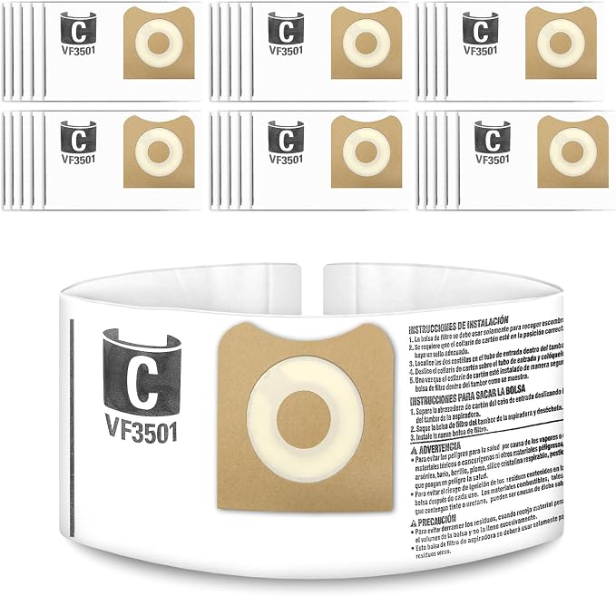 30 Pack VF3501 Vacuum Cleaner Bags Fit by DTESL