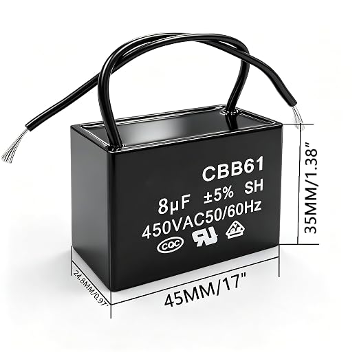 Twidec/2Pcs CBB61 Ceiling Fan Capacitor 450V AC 50/60Hz Run Capacitor 2-Wire - Image 4