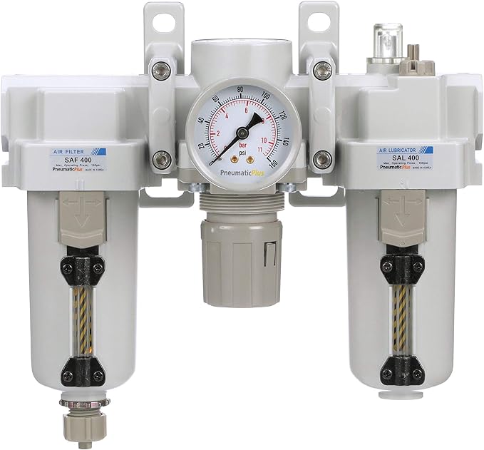 PneumaticPlus SAU400-N06G-MEP Compressed Air Filter Regulator Lubricator Combo - Image 2
