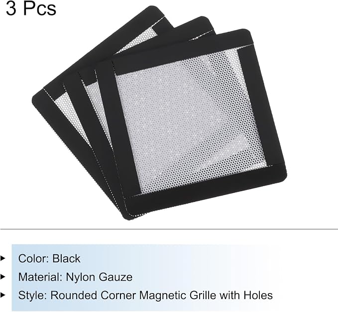 MECCANIXITY 3PCS PC Dust Filter, 90x90mm Magnetic Frame PVC Computer Case - Image 3