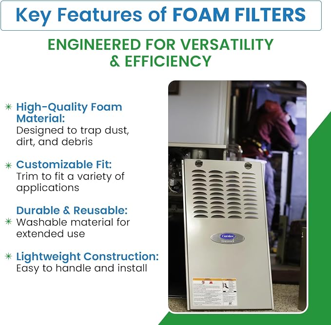 Filter Everything Duraflow Foam Air Filter Roll – Washable & Reusable Foam Media - Image 3