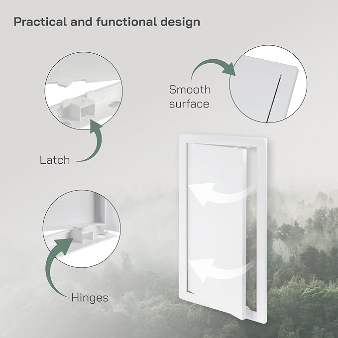 Vent Systems 8x16 Access Panel - Pack of 2 - Easy Access Doors - ABS Plastic - Access Panel for Drywall, Wall and Ceiling Electrical and Plumbing - Exterior Dimensions 8,6x16,45 inch
