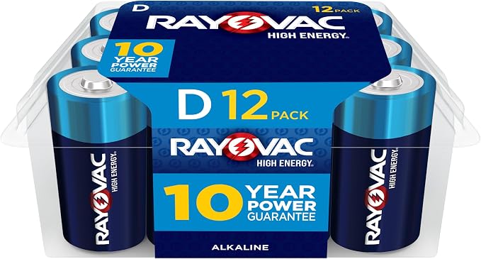 Rayovac High Energy D Batteries, Alkaline D Cell Batteries by Rayovac