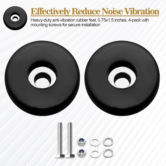 Heavy Duty Anti-Vibration Rubber Feet 0.75 x 1.5 Inches Fits Air Compressors - Image 3