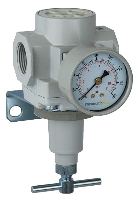 PneumaticPlus SAR Series T-Handle Compressed Air Pressure Regulator by PneumaticPlus