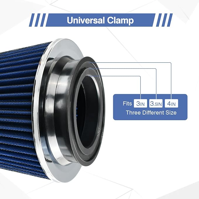 Universal Clamp On Air Intake Filter fits 3 In /3.5 In /4 In Three Different - Image 3