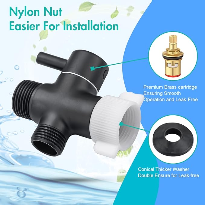 BARROCK Handheld Bidet Sprayer for Toilet, 2 Pack Stainless Steel Metal Made Baby Cloth Diaper Spraying Kit, Bathroom Toilet Bidet Attachment Set for Bathing Pets and Feminine Hygiene, Matte Black