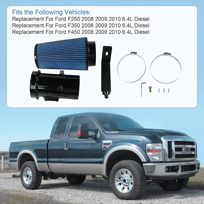 Cold Air Intake Kit 6.4 Diesel Filter System Air Intake Pipe - Image 2