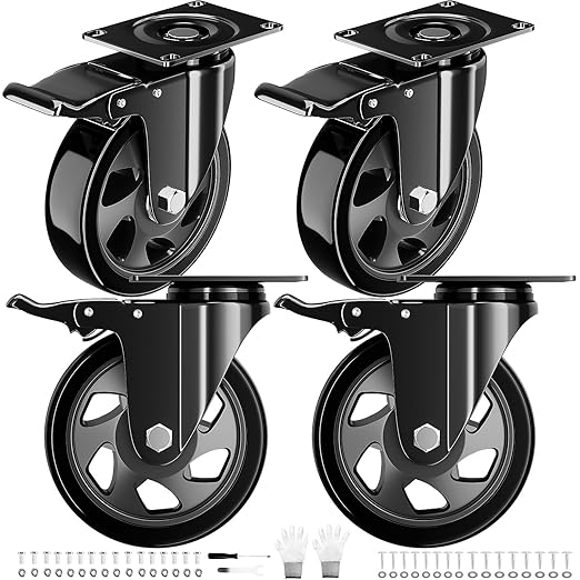 3 Inch Casters Set of 4 Heavy Duty, Caster Wheels by WOZESEIK