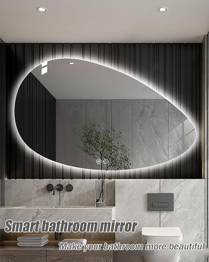 JSLJDM 500X500 mm Illuminated Backlit LED Bathroom Mirror, Wall Mounted - Image 2