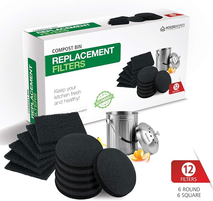 12 Pieces Counter Top Activated Carbon Compost Bin Filters - Image 2