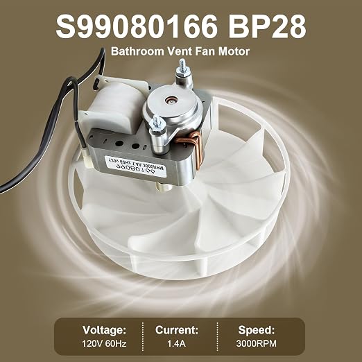 S99080166 Bathroom Vent Fan Motor Replacement, 120V 70CFM BP28 Exhaust Fan Motor - Image 8