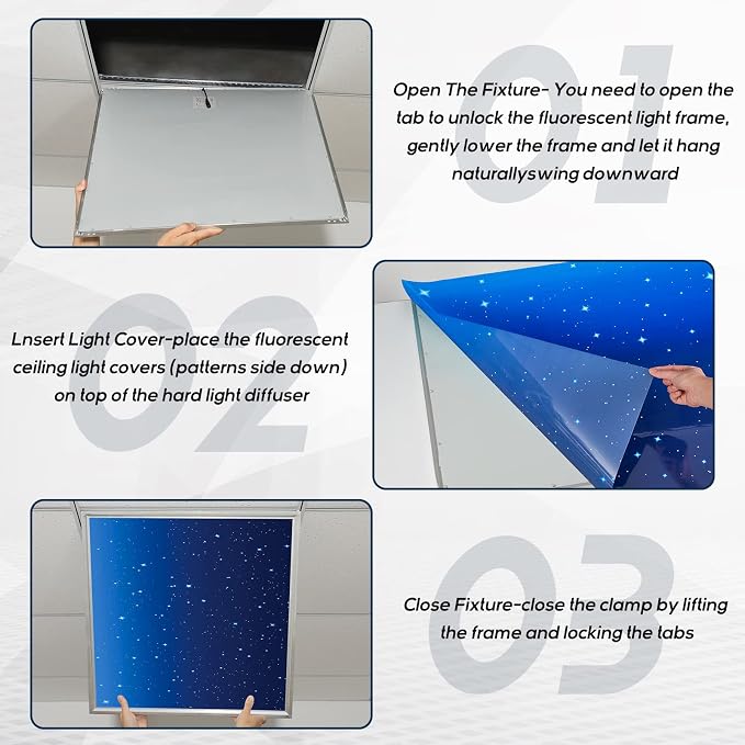 Amylove 4 Pcs Fluorescent Ceiling Light Covers - Image 5