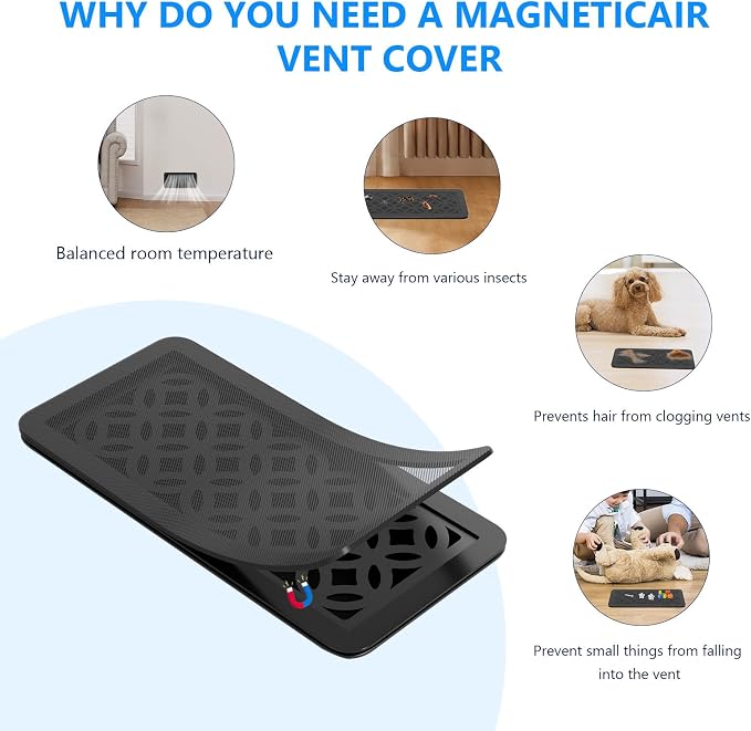 Magnetic Vent Screen Mesh Covers 3 Pack -5.5x12, Air Vent Filters - Image 4