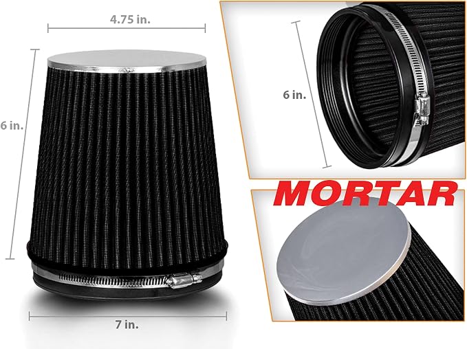 Mortar Aftermarket Auto Air Filter – 6 In Flange ID Car Enthusiast Class - Image 2