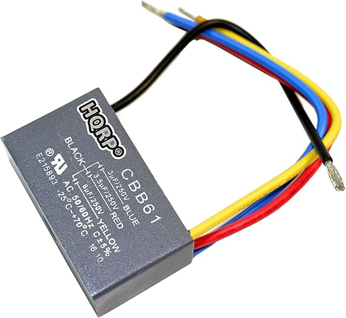 HQRP Capacitor Compatible with Hampton Bay Ceiling Fan 3uf+3.5uf+6uf 4-Wire UL by HQRP