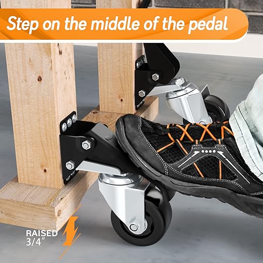 SOLEJAZZ Workbench Casters Wheels 920Lbs Retractable Casters Set of 4 Heavy - Image 5
