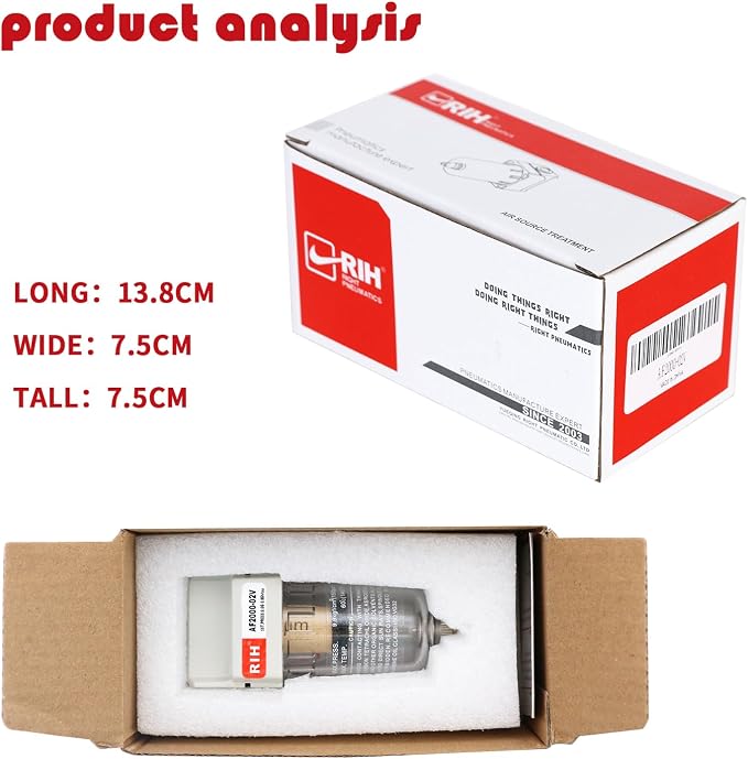 RIH 1/4" NPT Air Dryer for Compressor, Air compressor water separator, air - Image 6