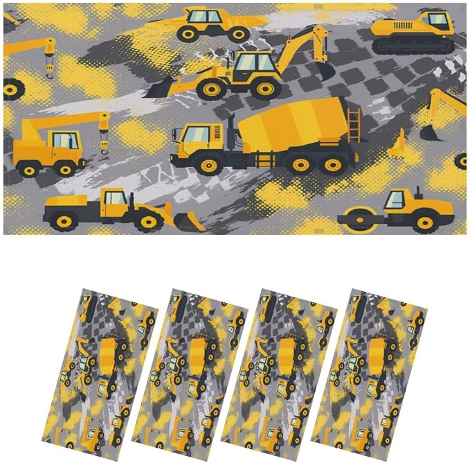 4 Pcs Fluorescent Light Covers for Ceiling Lights Yellow Construction Vehicles by Unknown