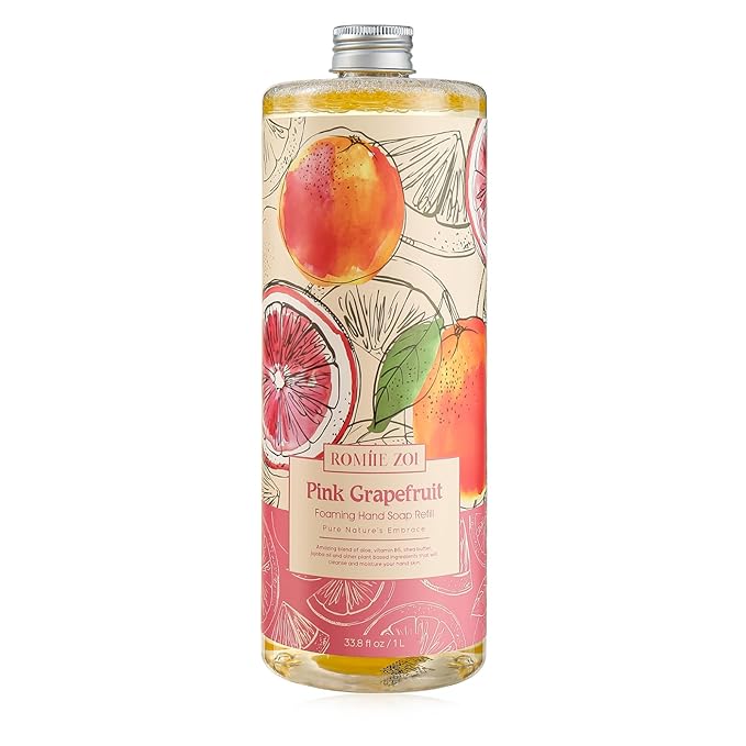 ROMIIE ZOI Foaming Hand Soap Refill, Pink Grapefruit, Gentle & Moisturizing Formula, 1 L/ 33.8 FL OZ