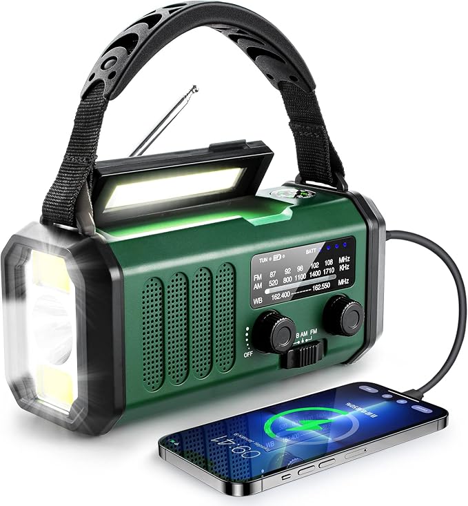 10000mAh Hand Crank Emergency Radio, NOAA Weather Radio by Leaton