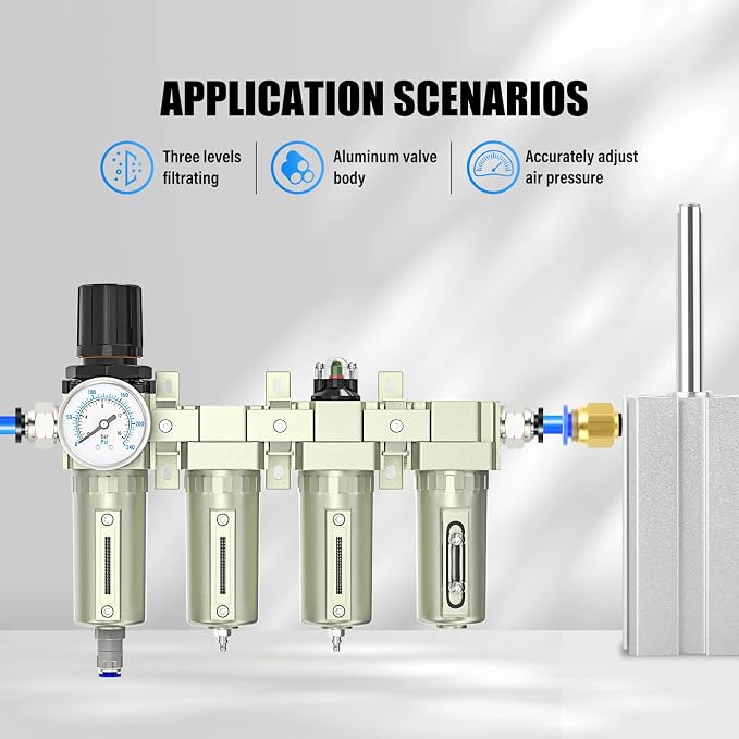 3/4" NPT Heavy Duty Industrial Grade 4 Stage Air Drying System, Auto Drain - Image 7