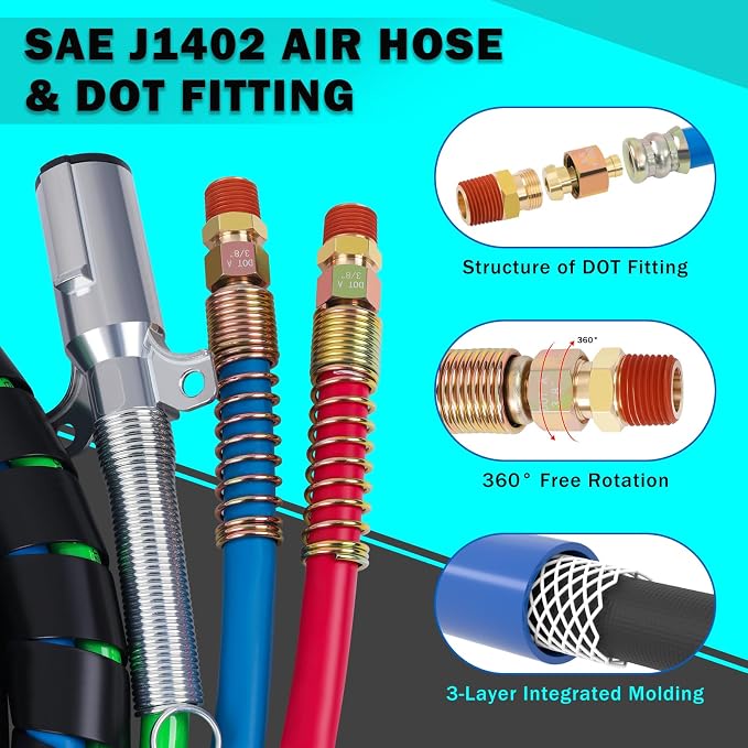 CheeMuii 15FT Semi Truck Air Line Kit - Image 5