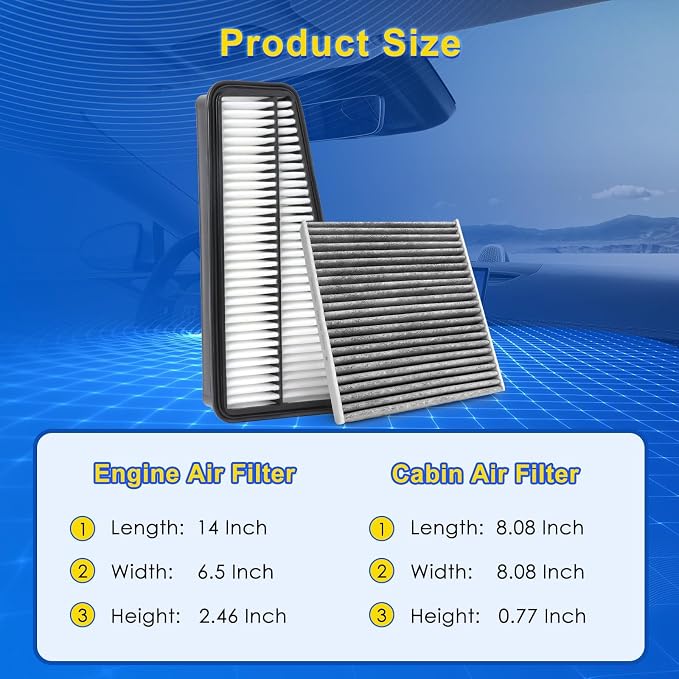 Cabin & Engine Air Filter Kit for 2005-2015 Tacoma 4.0L - Image 3