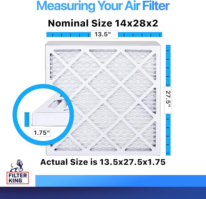 Filter King 14x28x2 Air Filter | 4-PACK | MERV 8 HVAC Pleated A/C Furnace - Image 2